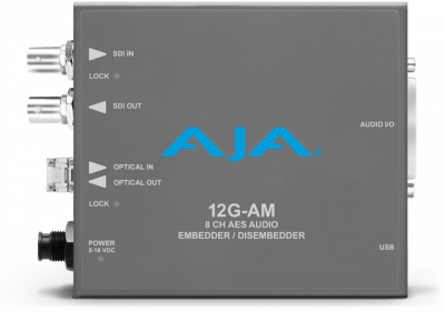 12G-SDI 8-Channel AES Embedder/Disembedder with LC Fiber Rx SFP
