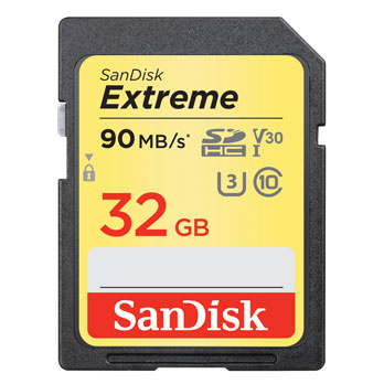 Extreme 32GB UHS-1 90MB/s SDHC Card