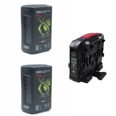 2 x CUE-H135 Batteries, 1 x VL-4X Charger, with 4 pin XLR DC output (90W)