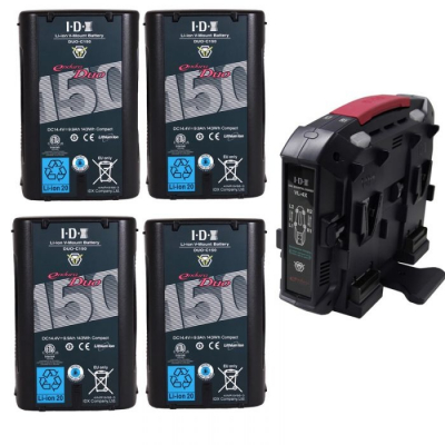 4 x DUO-C150 Batteries, 1 x VL-4X 2+2 Charger