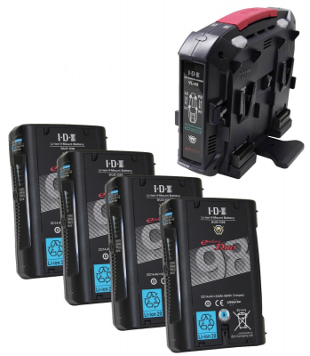 4 x DUO-C98 Batteries, 1 x VL-4X Charger
