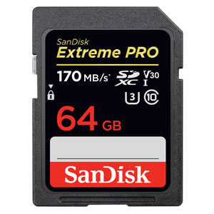 Extreme Pro 64GB UHS-1 U3 170MB/s SDXC Card